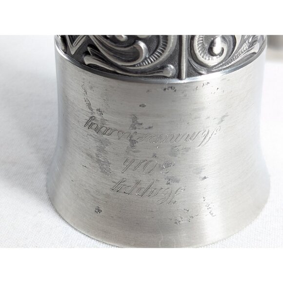 Set 2 MCM 30th Anniversary Selandia Norway Rosemal Acanthus Pewter Wine Glasses - Picture 4 of 7